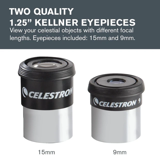Alt view image 2 of 6 - PowerSeeker Telescope Accessory Kit Eyepieces & Filters Essential Accessories for Beginning Astronomers, 2 Kellner Eyepieces, 3 Colored Filters, Lens Cleaning Cloth, For Beginners