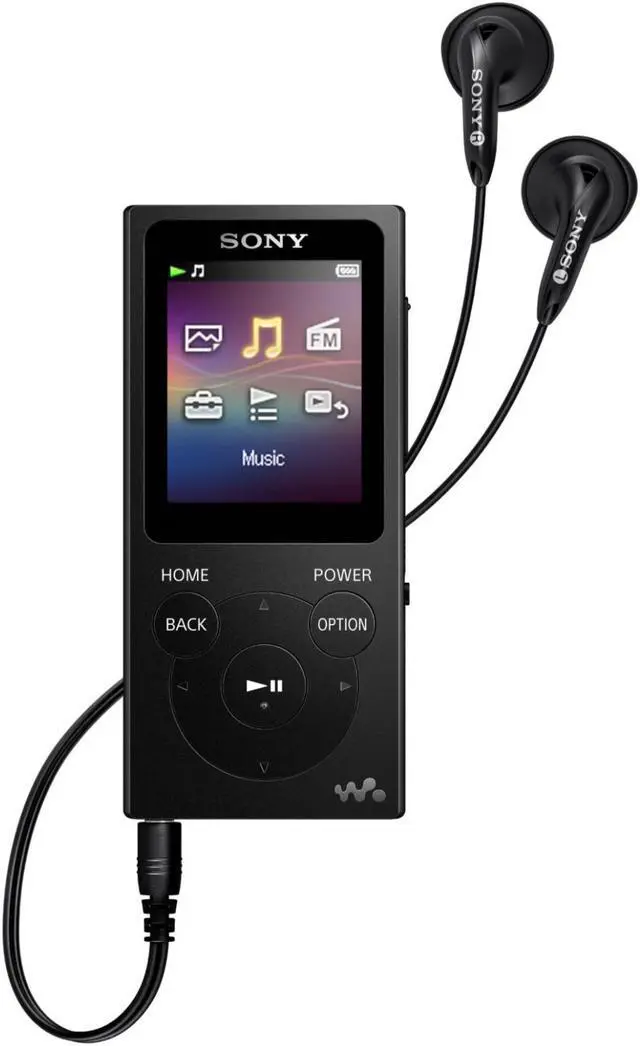 Alt view image 3 of 8 - Sony NW-E394 Walkman 8GB Digital Audio Player (Black) with Hard Case
