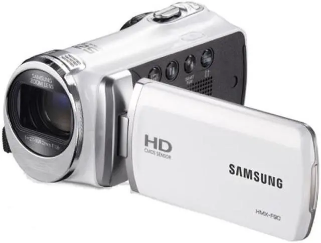 Alt view image 2 of 6 - Samsung HMX-F90 5MP 1280x720 30p HD Camcorder + 8GB Secure Digital Memory Card + Deluxe SLR Soft Photo & Video Medium Case w/ Shoulder Strap & 2 Dividers + Memory Card Wallet + Kit