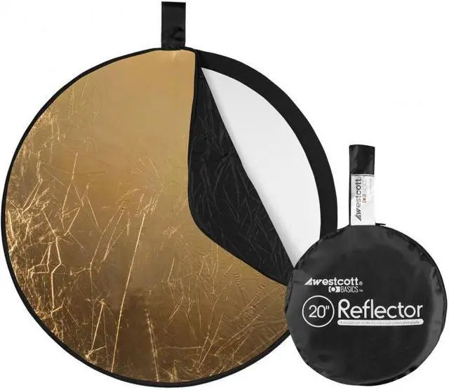 Main image of Westcott Collapsible 5-in-1 Reflector with Gold Surface (20")