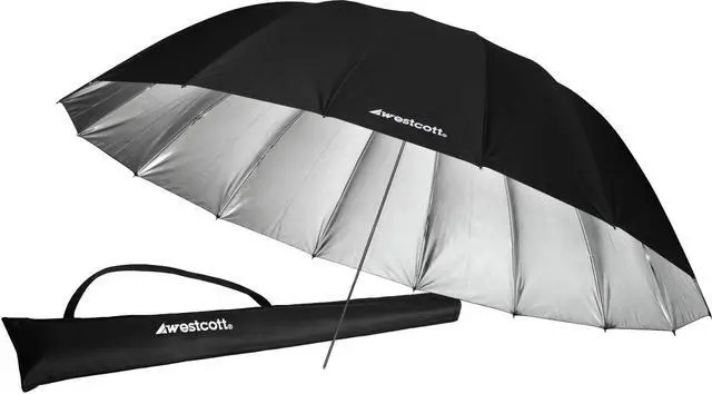 Main image of Westcott White/Black Bounce Parabolic Standard Umbrella (7')