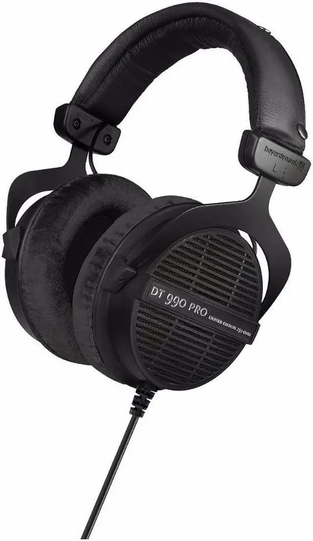 Alt view image 5 of 8 - Beyerdynamic DT 990 PRO Studio Headphones (Ninja Black, Limited Edition) Bundle