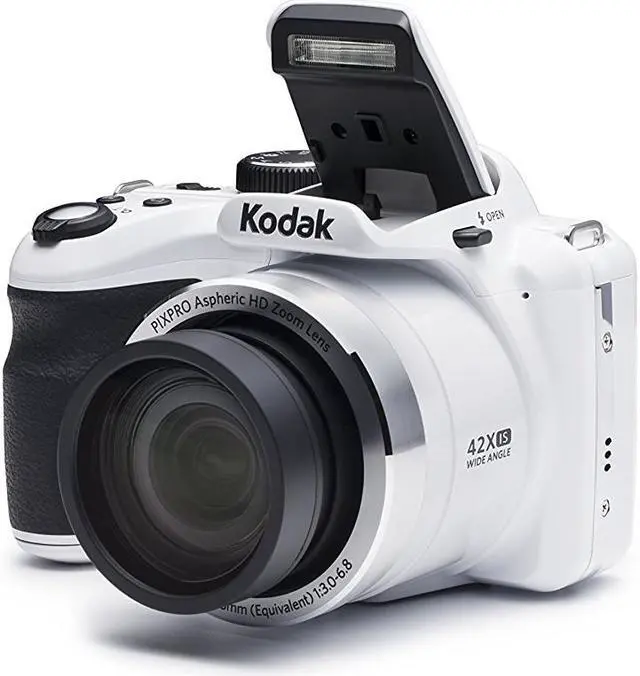 Alt view image 4 of 8 - Kodak PIXPRO AZ421 Digital Camera (White) with 32GB SD Card and Accessory Kit