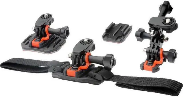 Alt view image 8 of 8 - Vivitar Pro Series Curved Helmet, Flat Surface & Vented Helmet Mounts for GoPro & All Action Cameras