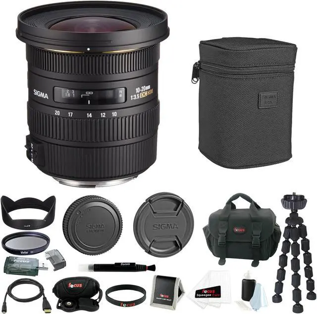 Alt view image 2 of 12 - Sigma 10-20mm f/3.5 EX DC HSM Lens for Nikon F (202306) with FLD Filter, CPL Filter, UV Filter - Close Up Filter Kit and