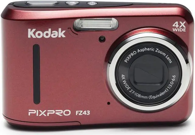 Alt view image 2 of 4 - Kodak PIXPRO FZ43 16 MP Digital Camera, 4X Optical Zoom, 2.7" LCD (Red) Bundle