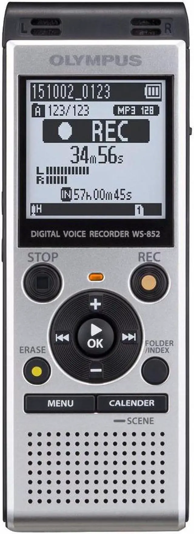 Alt view image 7 of 20 - Olympus WS-852 Digital Voice Recorder, Silver, V415121SU000