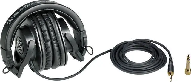 Alt view image 3 of 20 - Audio-Technica ATH-M30x Professional Monitor Headphones, 96dB, 15-20kHz- Black