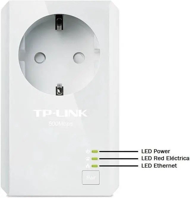 Alt view image 19 of 20 - TP-Link TL-PA4020P KIT AV500 2-Port Powerline Adapter with AC Pass Through Starter Kit