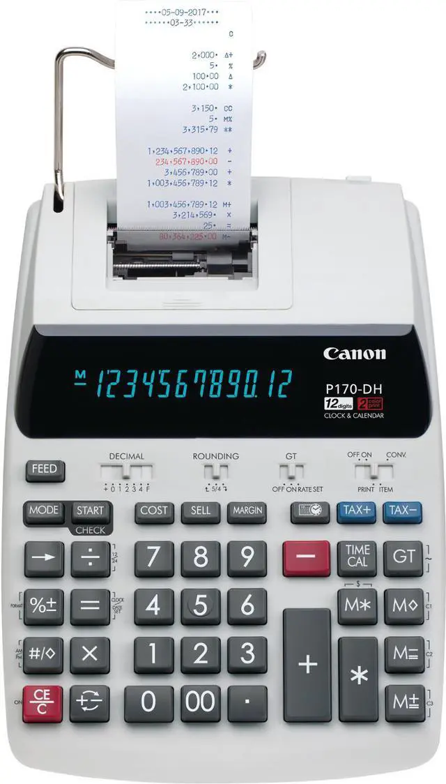 Alt view image 2 of 20 - Canon P170-DH-3 Printing Calculator Black/Red Print 2.3 Lines/Sec 2204C001