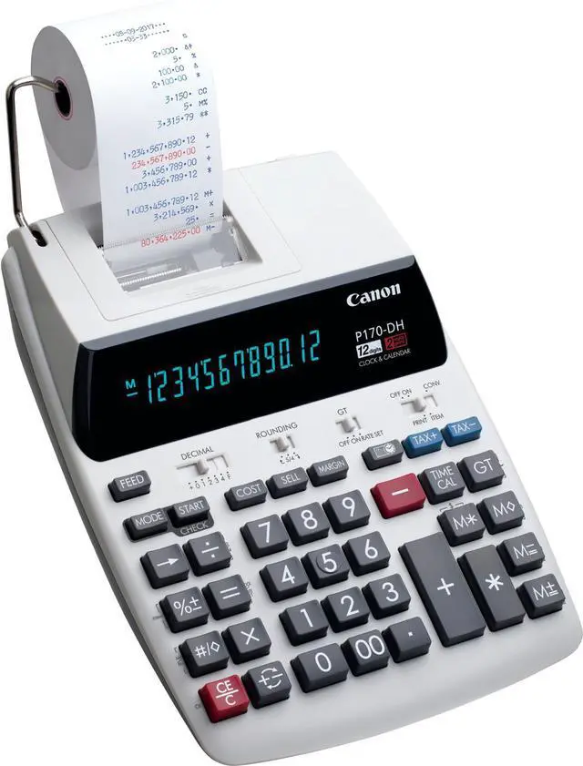 Alt view image 3 of 20 - Canon P170-DH-3 Printing Calculator Black/Red Print 2.3 Lines/Sec 2204C001