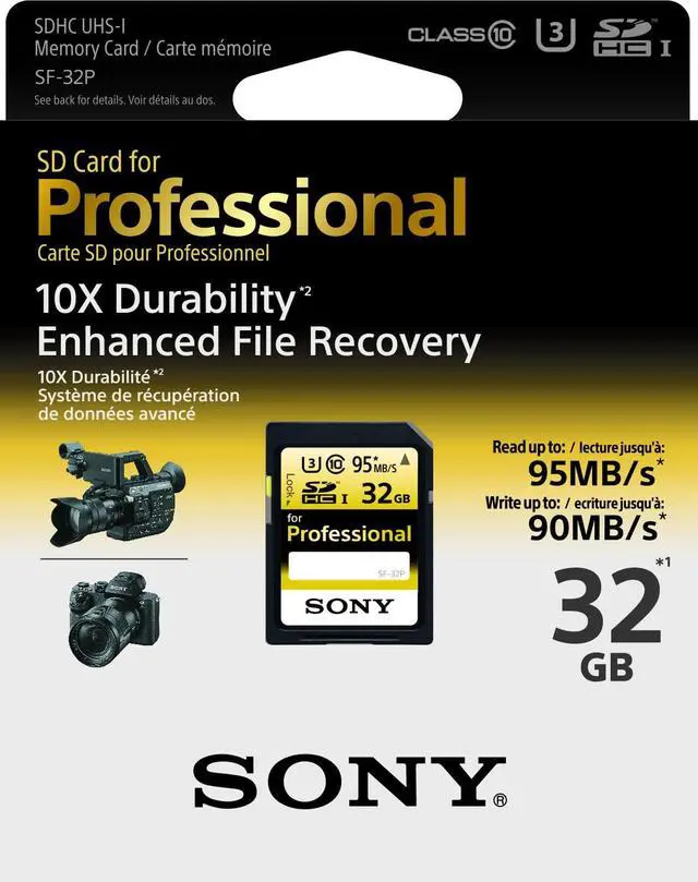 Alt view image 6 of 12 - Sony 32GB Professional Class 10 UHS-I U3 SDHC Memory Card #SF-32P/T1