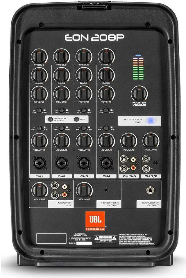 Alt view image 2 of 20 - JBL EON208P Personal PA System, Includes 2x 8" JBL Two-way Speakers and 8-Channel Mixer