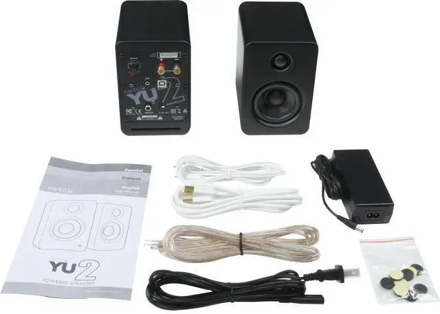 Alt view image 3 of 13 - Kanto YU2 Powered Desktop Speakers - Pair (Matte White)