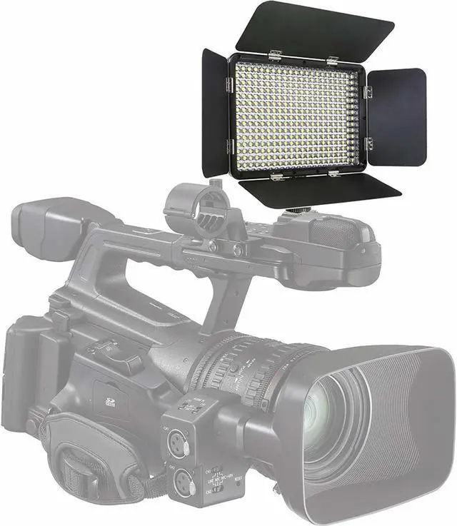 Alt view image 10 of 20 - Vidpro LED-330X Varicolor Studio Video Lighting Kit with Built-in Barn Doors & Diffuser Includes Li-ion Battery & Charger, AC Adapter, Adjustable Shoe Mount