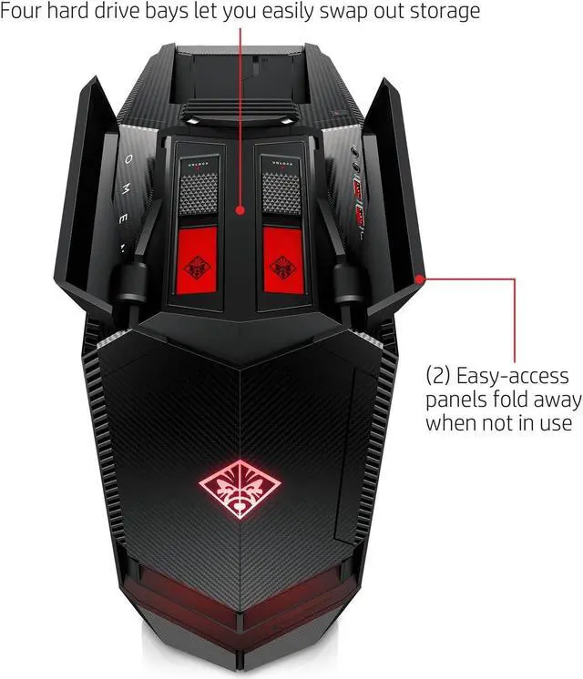 Alt view image 7 of 8 - HP Desktop Computer Omen 880-020 AMD Ryzen 5 1400 8GB DDR4 1TB HDD 256GB SSD AMD Radeon RX 580 Windows 10 Home