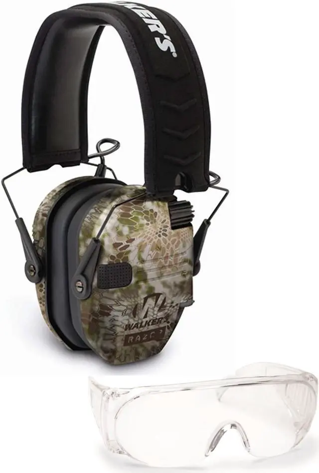 Main image of Walker's Razor Slim Shooting Muffs Kit with OTG Safety Glasses, Kryptek Camo