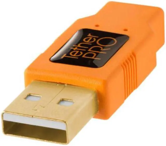 Alt view image 11 of 17 - Tether Tools Tether Tools TetherPro USB 2.0 to Micro-B 5-Pin   Cable, 15' (4.6m), High-Visibility Orange