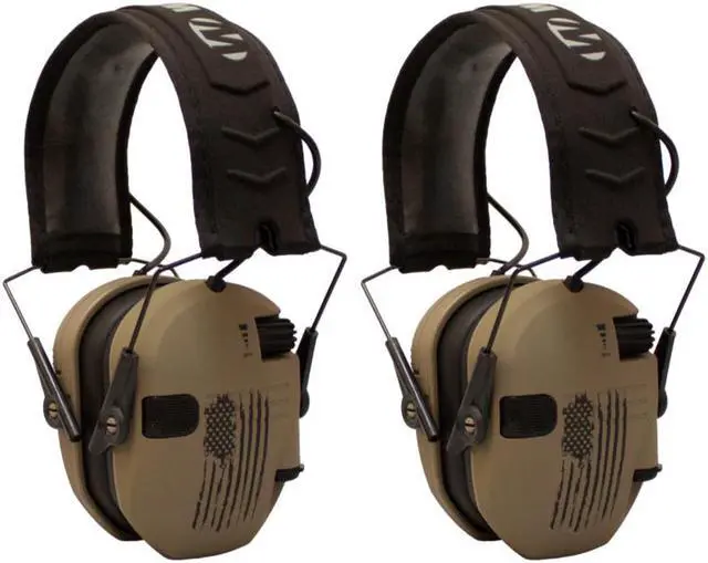 Main image of Walkers Razor Shooting Muffs (Distressed Flag) 2-Pack