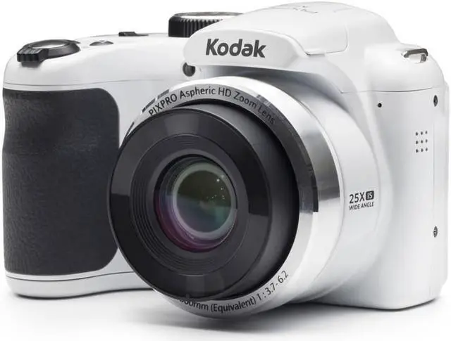 Alt view image 5 of 7 - Kodak PIXPRO AZ252 Astro Zoom 16MP,  25X Zoom Digital Camera (White) with Kodak 16GB SD Card  and travel bag bundle