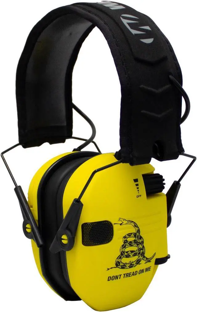 Main image of Walker's Razor Slim Electronic Hearing Protection Muff, Don't Tread On Me Yellow