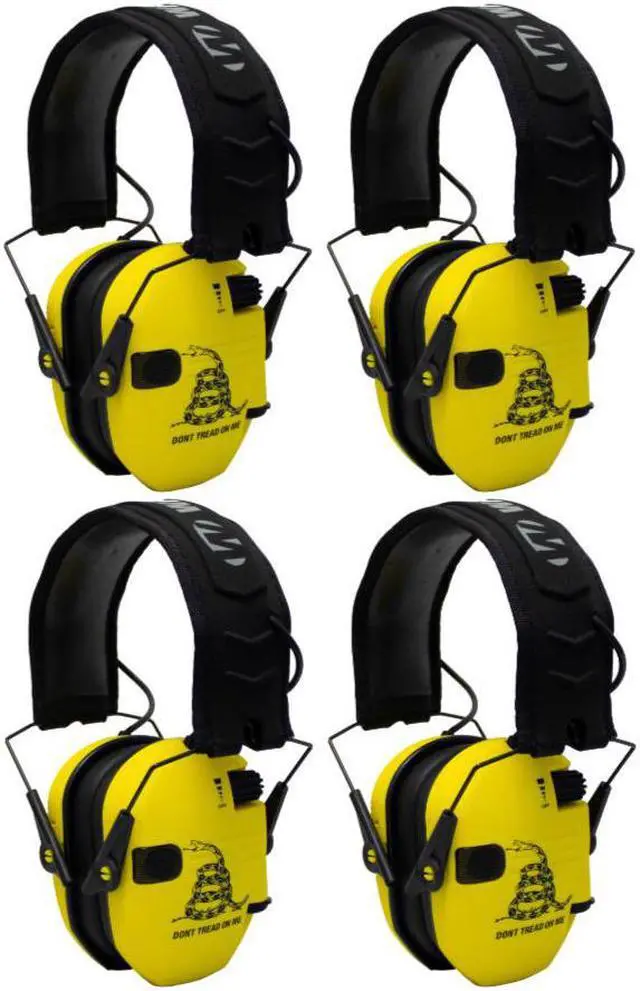 Main image of Walkers Razor Shooting Muffs (Don't Tread On Me Yellow) 4-Pack