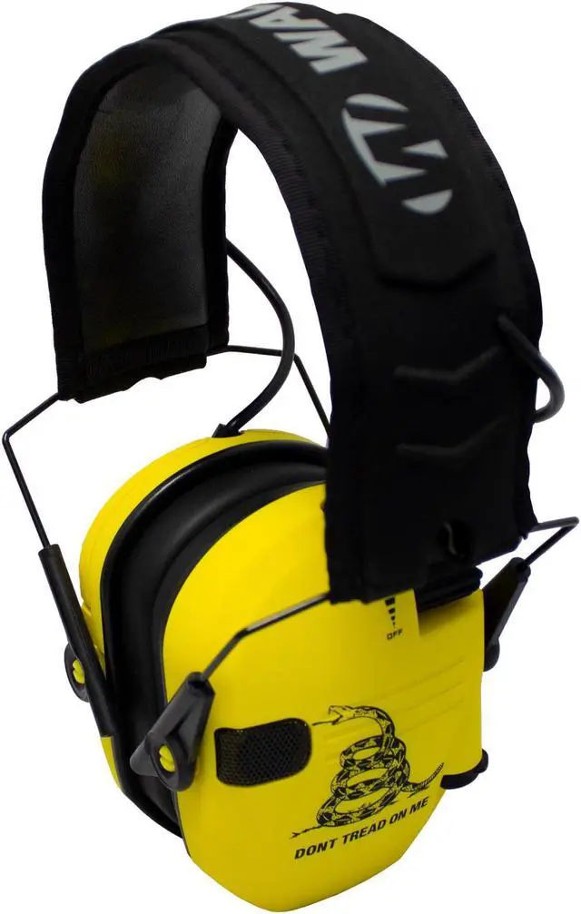 Alt view image 2 of 5 - Walker's Razor Slim Electronic Hearing Protection Muff, Don't Tread On Me Yellow