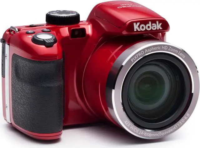 Alt view image 3 of 7 - KODAK PIXPRO AZ421 Astro Zoom 16MP Digital Camera (Red) Bundle with Holster Bag