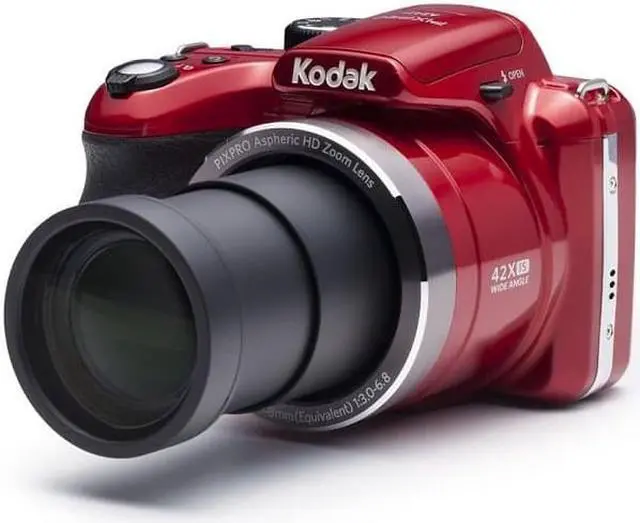 Alt view image 6 of 7 - KODAK PIXPRO AZ421 Astro Zoom 16MP Digital Camera (Red) Bundle with Holster Bag
