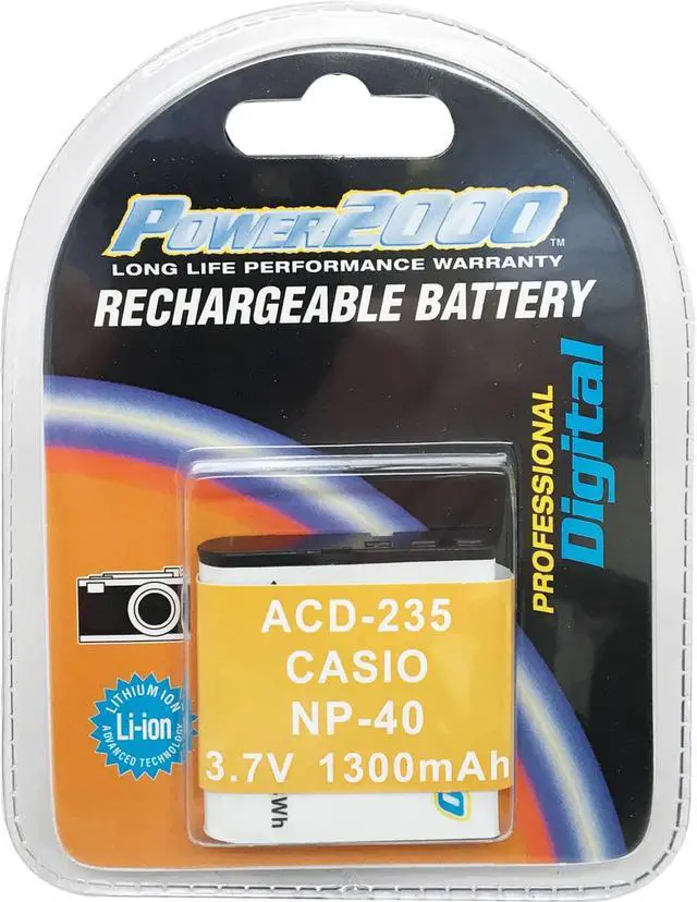 Alt view image 8 of 11 - Power2000 ACD-235 Rechargeable Battery for Casio NP-40