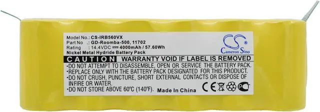 Main image of Battery for iRobot Vacuum VAC-500NMH-33 Roomba 500 R3 630 900 Scooba 450 4000mA