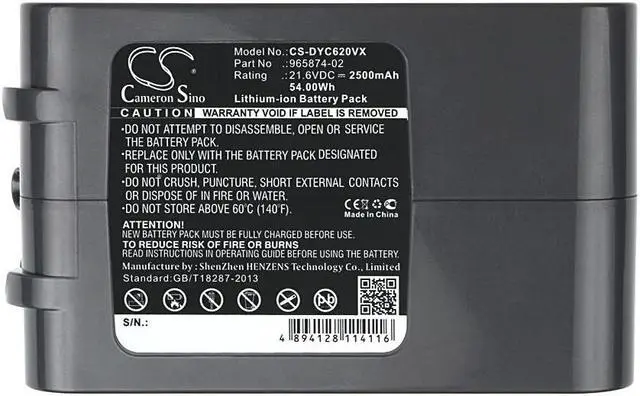 Alt view image 6 of 6 - Vacuum Battery for Dyson DC58 DC61 DC62 Animal DC72 DC74 V 6 Animalpro V6 2500mA