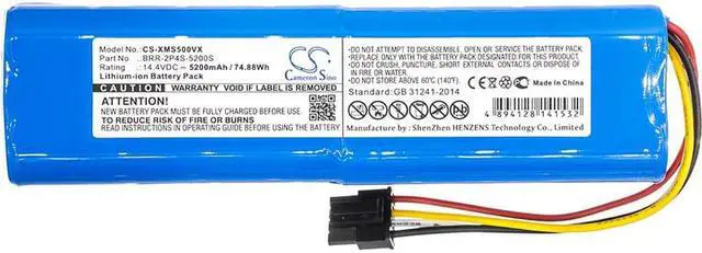 Alt view image 3 of 4 - Battery for Xiaomi BRR-2P4S-5200S Mijia Roborock S50 S51 S6 Sweep One S55 5200mA
