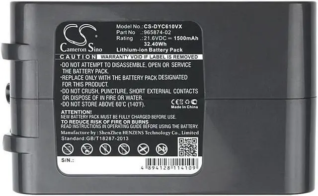 Alt view image 6 of 6 - Battery for Dyson Vacuum 205794-01/04 965874-02 DC58 DC61 DC62 Animal DC72 DC74