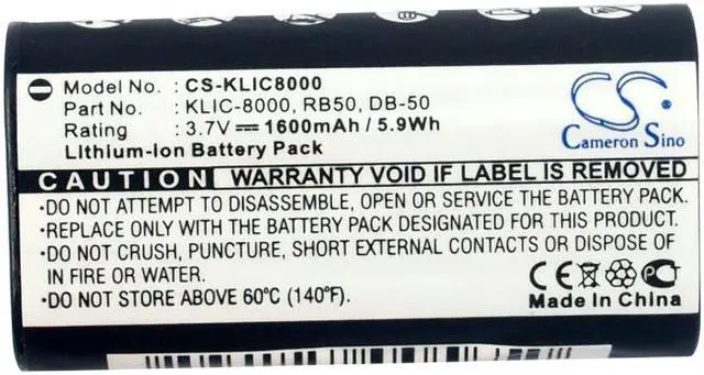 Alt view image 6 of 6 - Battery for Wisycom MPRLBP MPR50 KODAK KLIC-8000 RB50 RICOH DB-50 Caplio R1 RZ1