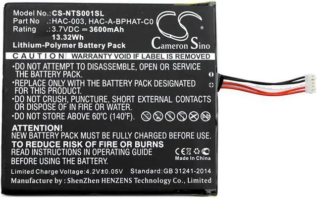 Alt view image 3 of 4 - Game Battery for Nintendo HAC-003 HAC-A-BPHAT-C0 HAC-S-JP/EU-C0 Switch HAC-001