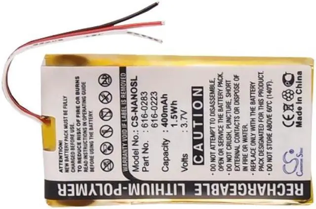 Alt view image 5 of 5 - Battery for Apple iPOD Nano 2GB 4GB 616-0223 616-0224 616-0283 MA099LL/A 400mAh