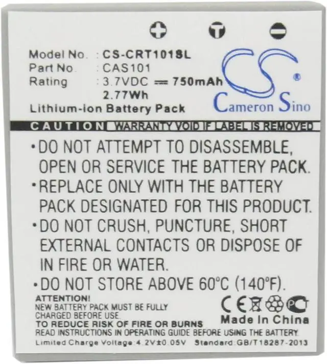 Alt view image 5 of 5 - Battery for Creative Vado Pocket HD Video Cam VF0570 CAS101 CS-CRT101SL 750mAh