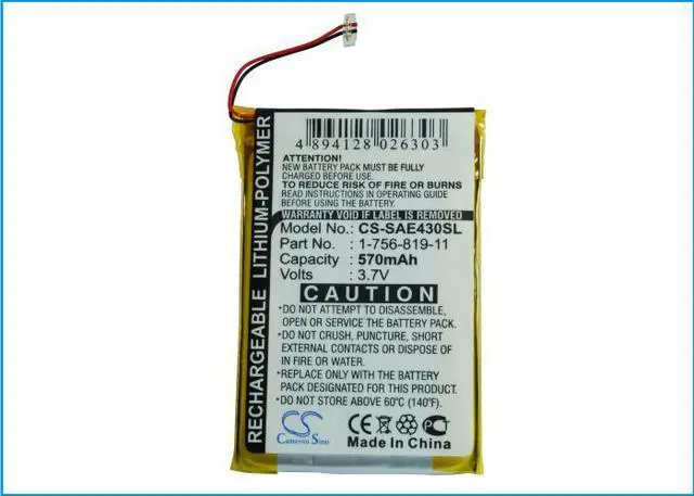 Alt view image 6 of 6 - Battery for Sony NW-E435 NWZ-E436 NWZ-E438 SOK-NWZ-E435F(B) 1-756-819-11 Walkman
