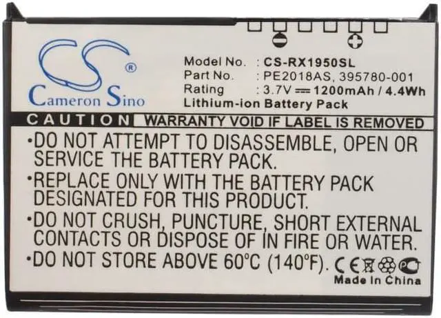 Alt view image 5 of 5 - Battery for HP iPAQ RX1900 35H00063-00M 399858-001 HSTNN-H09C-WL PE2018AS 1200mA
