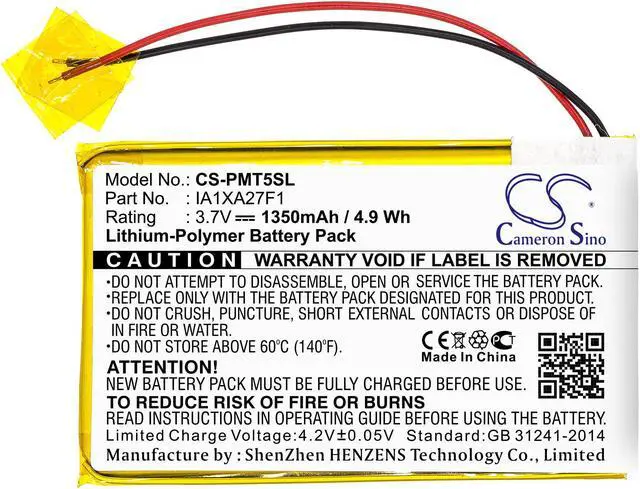 Alt view image 3 of 5 - Battery for Palm Tungsten T5 IA1XA27F1 Pocket PC PDA CS-PMT5SL 3.7v 1350mAh