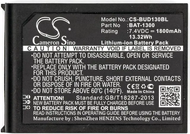 Alt view image 5 of 5 - Battery for Bluebird Pidion BIP-1300 BAT-1300 Barcode Scanner CS-BUD130BL 1800mA