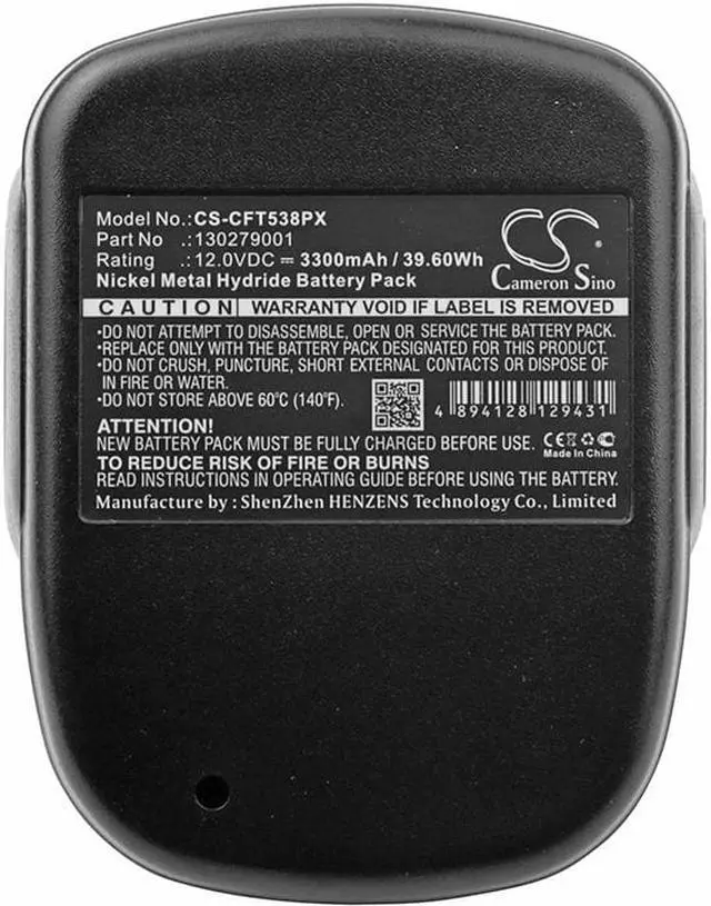 Alt view image 3 of 3 - Battery for Craftsman 130279001 11538 315.11538 Tool CS-CFT538PX 12.0v 3300mAh