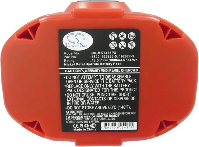 Alt view image 5 of 5 - Battery for Makita 4334D UB181D 1822 1823 1833 1834 1835 192827-3 193783-0 PA18