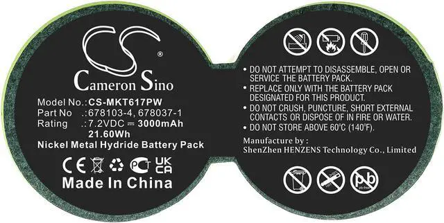 Alt view image 3 of 5 - Battery for Makita 6010SD 6070D 6076DW 6170D 6176D 6176DW M001 678037-1 678103-4