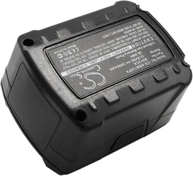 Alt view image 3 of 5 - Battery for AEG MC-BS12CA BS12CA Power Tool CS-ABM120PX 12.0v 3000mAh 36.0Wh