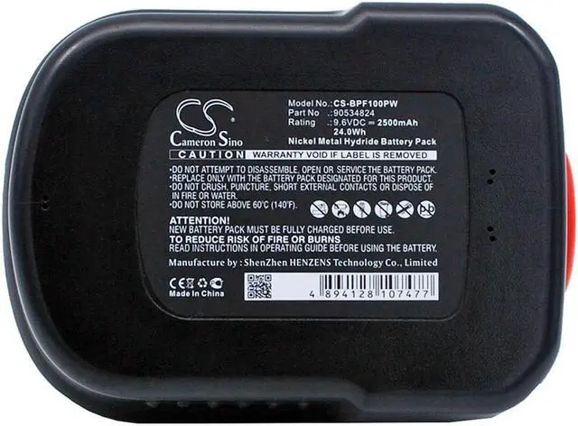 Alt view image 5 of 5 - Battery for Black & Decker Power Tool FSB96 GC960 HPB96 SF100 90534824 2500mAh