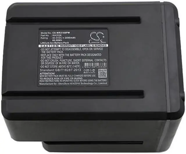 Alt view image 3 of 3 - 40V Battery for Worx WG168E WG268E WG368E WG568E WG770E WG776 WA3536 2000mAh