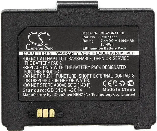 Alt view image 3 of 3 - Battery for Zebra ZQ110 ZQ220 ZR128 P1070125-008 P1071565 P1071566 P1077747