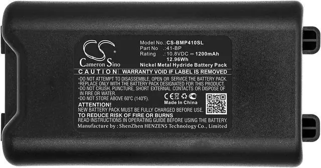 Alt view image 5 of 5 - Battery for Brady BMP41 BMP61 41-BP Portable Printer CS-BMP410SL 10.8v 1200mAh